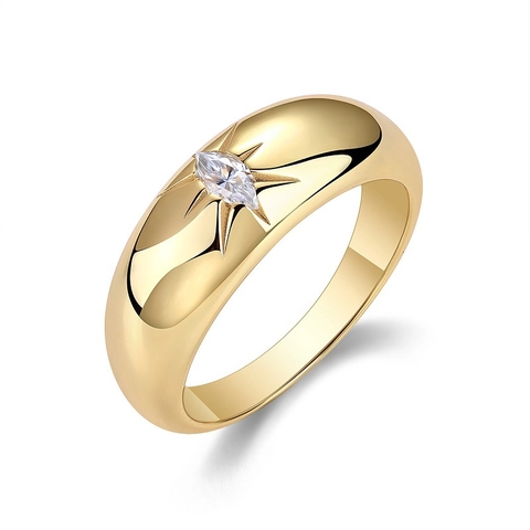 925 Sterling Silver Moissanite Ring Luxury Gold Plated Bezel Setting Square Marquise Cut Geometric Finger Ring Jewelry Women