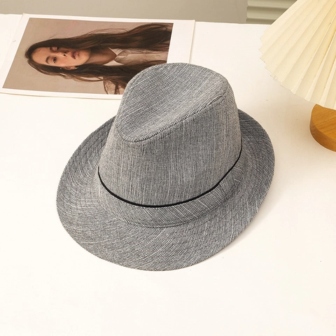 Men Fedora Hat Breathable Woven Viscose Sun Protection Summer British Gentleman Style Outdoor