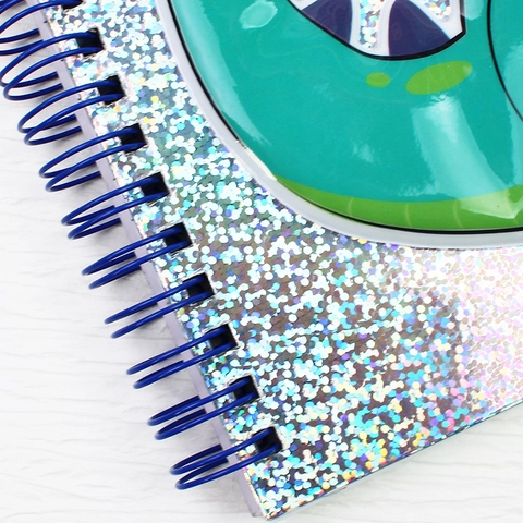 Spiralnotizbuch Laser Glitzer Cover Cartoon Tierform PVC Blasenaufkleber Tagebuch Für Schüler Kinder