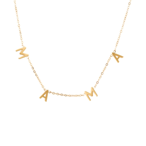 Collier Pendentif Lettre Mama Nana Acier Inoxydable Cadeau Fête Des Mères Pour Femmes Bijoux Mode