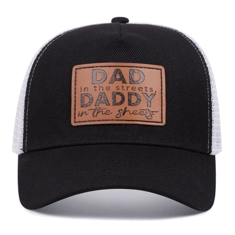 Cappello Trucker Americano Retro con Toppa in Pelle DAD Berretto da Baseball in Rete Traspirante per Uomo Donna Protezione Solare Regolabile Snapback