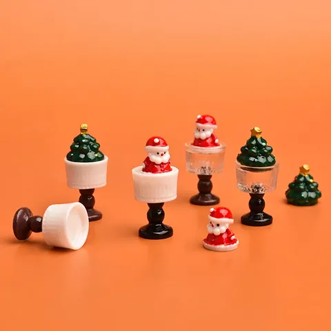 Miniature In Resina Babbo Natale Albero Tazze Per DIY Casa Delle Bambole Decorazione Gioco Cibo Micro Paesaggio Artigianato Festivo