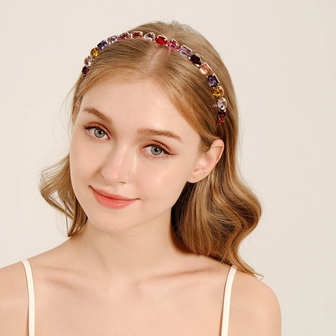 Diadema de Lujo con Diamantes de Imitación Aleación de Cristal Elegante para Boda Fiesta Regalo de Navidad Joyería Mujer