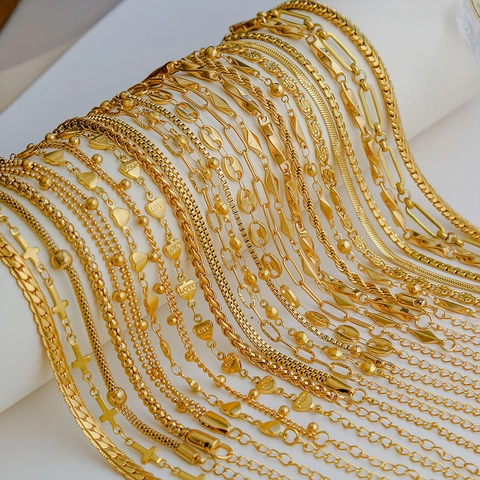 Minimalist Stainless Steel Bracelet For Women Gold Plated Versatile Plain Chain Adjustable Fashion Jewelry Gift
