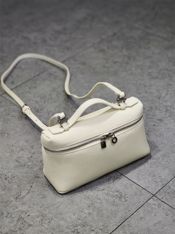 Genuine Cowhide Leather Box Handbag Vintage Crossbody Bag Women Vanity Case Style Elegant Top Handle