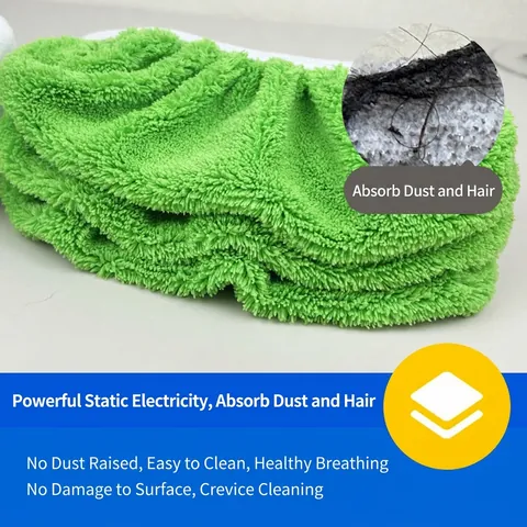 Microfiber Mop Pad Replacement Covers Reusable Washable Floor Cleaning Cloth Heads For Dry Wet Dust Hair Adsorption