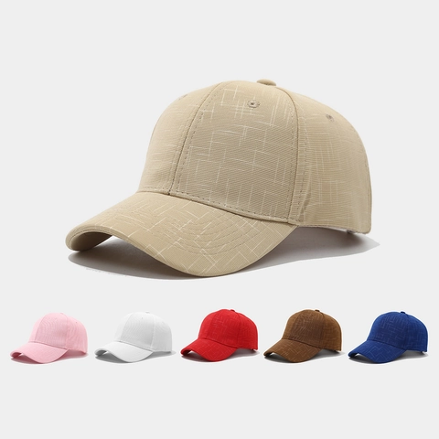 Baseball Cap Textured Polyester Curved Brim Adjustable Outdoor Sport Sun Protection Casual Unisex Hat For Men Women