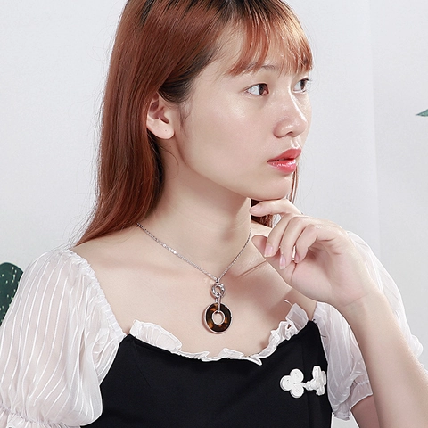 Mode Roestvrij Stalen Hart Hanger Ketting Met Love Belettering Hars Schildpad Geometrische Ronde Schelp Sieraden