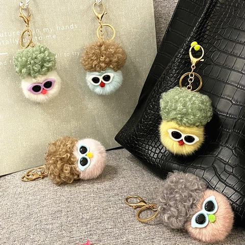Porte-clés en Peluche Brocoli Amusant Avec Lunettes de Soleil Pendentif de Sac en Fourrure Douce Cadeau Enfant Dessin Animé