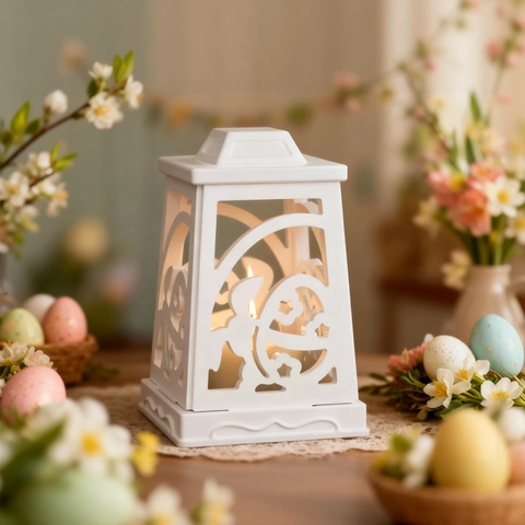 Stampo In Silicone Per Candeliere Cavo Coniglio Uovo Pasqua DIY Lanterna Portacandele Colata Resina Epossidica