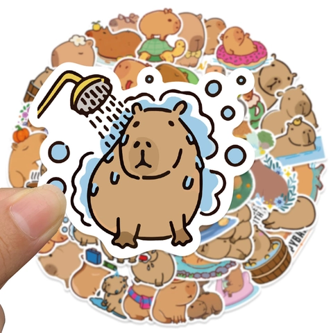Cartoon Wasserschwein Graffiti Aufkleber Wasserdichtes PVC Süßes Tier DIY Decals Für Laptop Gepäck Skateboard Handyhülle