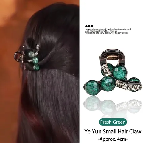 Haarklammer Harz Marmorierte Perlen Straß Shark Haarspange Elegant Retro Haarschmuck Für Damen