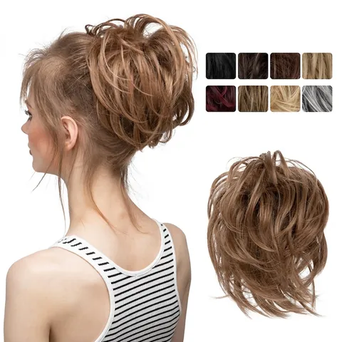 Messy Bun Hair Extension Synthetic Fluffy Curly Hair Scrunchie Hairpiece For Women Natural Volumizing Styling