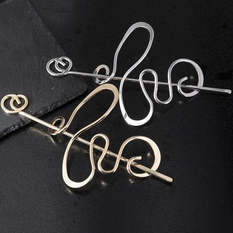 Minimalistischer Legierung Haarstab Unregelmäßiges Gewelltes Windendes Design Elegantes Abstraktes Linien Haar Accessoires
