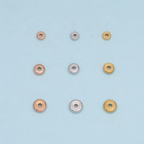 Edelstahl Flache Abstandsperlen UFO Form Spiegelpoliert Für DIY Schmuckherstellung Armband Halskette