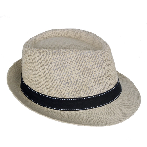 Fedora Hat Straw Paper Hollow Breathable Sun Protection Outdoor Casual Jazz Style Vintage Unisex Summer Beach Sunshade