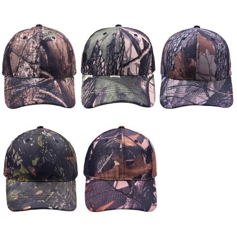 Outdoor Camouflage Tree Branch Baseball Cap Men Women Cotton Sporty Adjustable Curved Brim Sunshade Fishing Hunting Hat