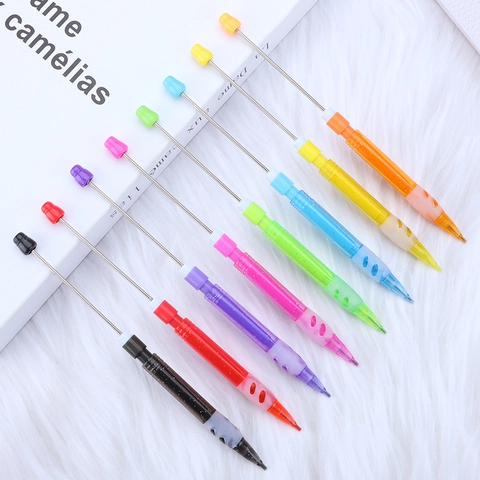 Beaded DIY Druckbleistift Glitzer Kunststoffgehäuse Ergonomischer Griff Metallstab Schreibwaren Schreiben Zeichnen Schule