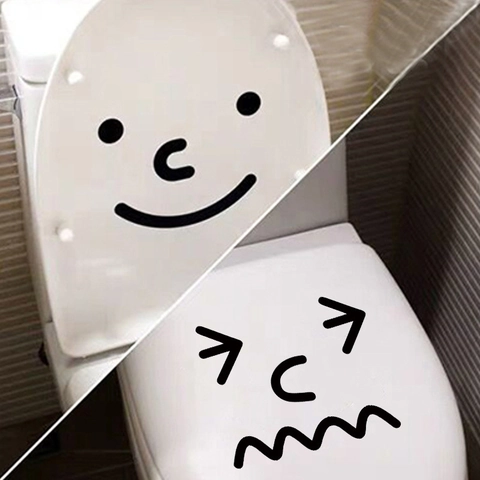 Lustiger Gesichtsausdruck Toilettenaufkleber PVC Selbstklebend Wasserdicht Badezimmer Dekor Aufkleber