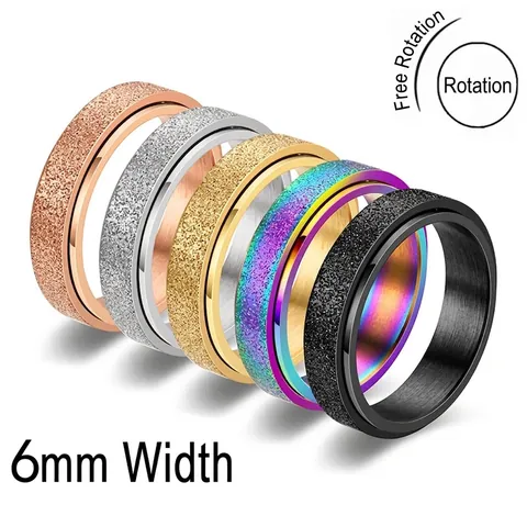 Spinner Ring Edelstahl Mattiert Sandgestrahlt Rotierend Band Minimalistischer Schmuck Für Herren Damen