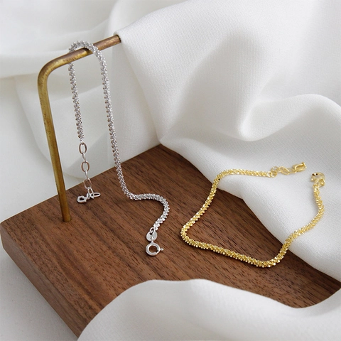 925 Sterling Silver Bracelet For Women Minimalist Bead Chain Gold Silver Plated Italy Design Adjustable Fashion Jewelry Gift