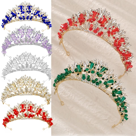 Barock Vintage Braut Tiara Krone Luxus Legierung Strass Kristall Hochzeit Geburtstag Party Prinzessin Haarschmuck Damen