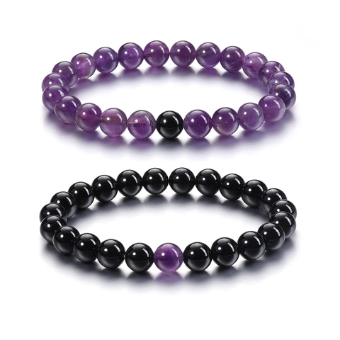 Bracciali Di Perline In Pietra Naturale Elastico Roccia Lavica Occhio Di Tigre Howlite Agata Opaca Gioielli Per Coppie