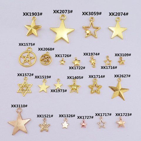 Zinklegierung Stern Anhänger Vergoldet Charms Für DIY Halskette Armband Schmuckherstellung Zubehör Kleiner Fünfzackiger Stern