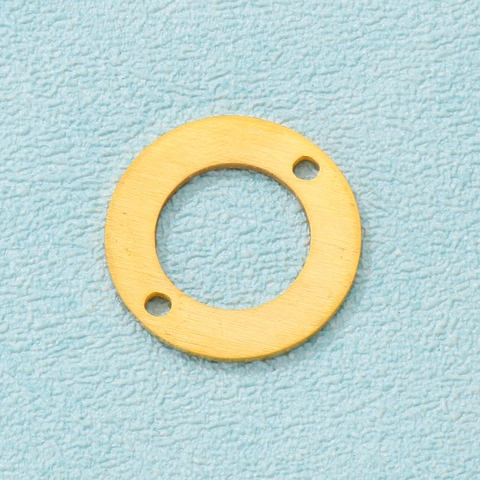 Connettore Ad Anello Tondo In Acciaio Inossidabile Oro Opaco Con Due Fori Per Creazione Di Gioielli DIY Accessori