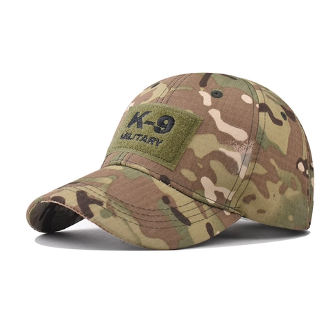 K-9 Militär Stickerei Taktische Baseballkappe Ripstop Polyester Baumwolle Camouflage Verstellbarer Outdoor Sonnenhut