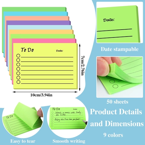To Do List Sticky Notes Colorful Paper Memo Pads For Daily Plan Task Management Office School Stationery