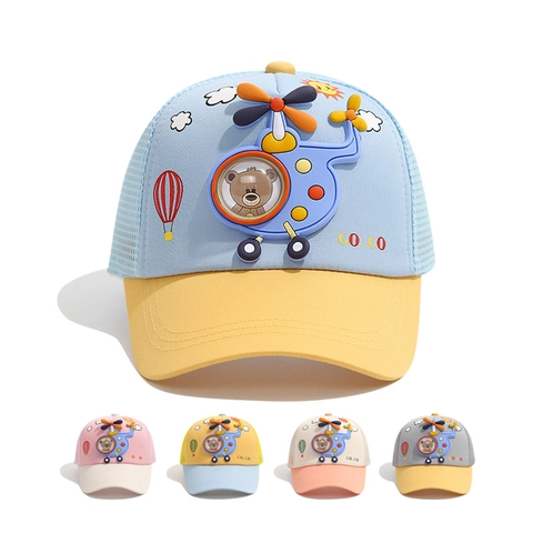 Cappello Da Baseball Bambini Orso Elicottero Cartone Animato 3D Cappello Sole Rete Traspirante Per Ragazzi Ragazze
