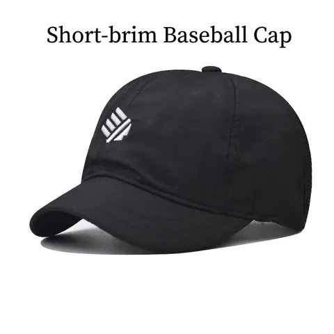Berretto Da Baseball In Cotone Traspirante Asciugatura Rapida Protezione Solare Visiera Corta Ricamo Geometrico Regolabile