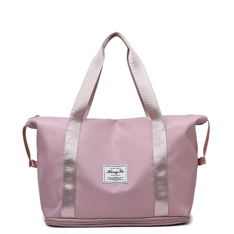 Large Capacity Oxford Cloth Travel Bag Women Expandable Bottom Duffel Bag Waterproof Gym Sports Fitness Yoga Bag Casual