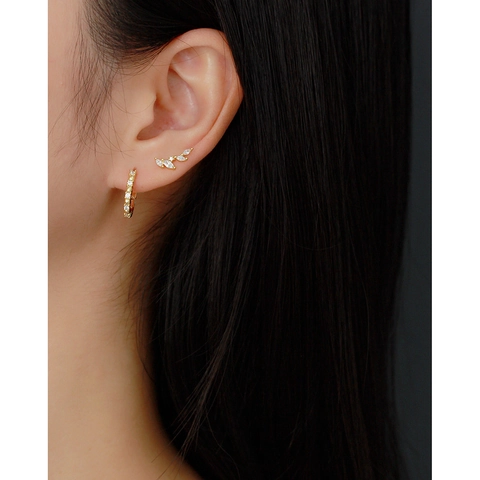 Leaf Stud Earrings With 925 Sterling Silver Earring Post Dainty Olive Branch Zircon Minimalist Nature Jewelry For Women