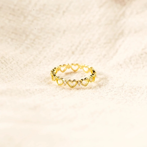 925 Sterling Silver Hollow Heart Ring For Women Minimalist Sweet Rhinestone Gold Silver Plated Finger Ring Jewelry Gift