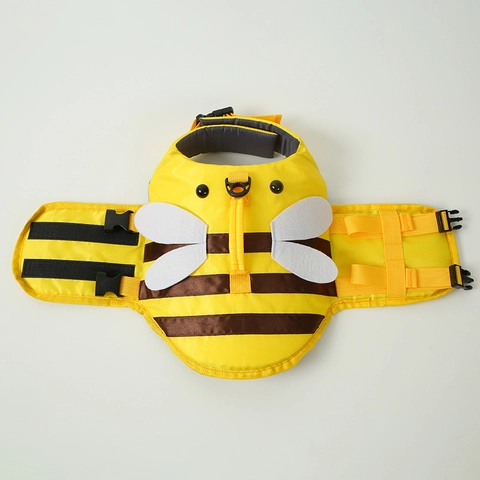 Pet Life Jacket High Buoyancy Dog Swimsuit With Safety Handle Adjustable Oxford Cloth Bee Dragonfly Design For Small Medium Dogs
