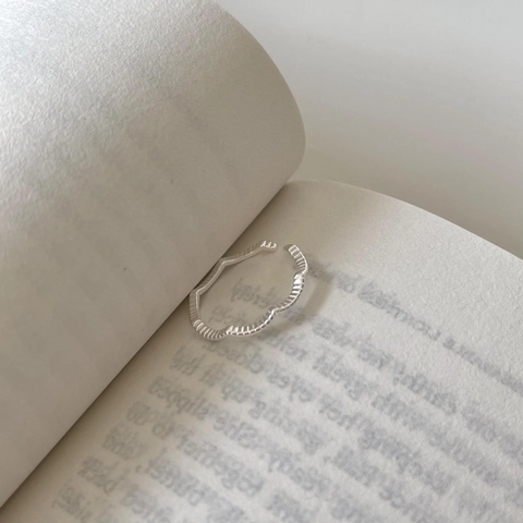 Anello A Onda In Argento Sterling 925 Minimalista Regolabile Gioielli Da Dito Aperti Per Donna Chic Strutturato Irregolare