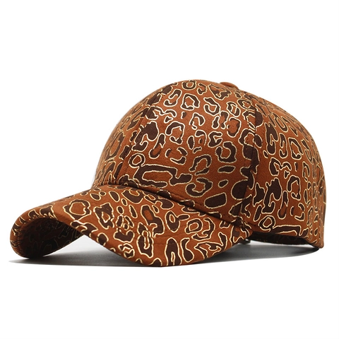 Damen Mode Leopard Print Baseball Kappe Wildleder Stoff Atmungsaktiv Sonnenschutz Outdoor Verstellbar Gebogener Schirm Hut