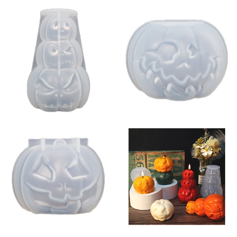Καλούπι Σιλικόνης Κολοκύθας Halloween DIY Κατασκευή Κεριών 3D Στοιβάζεται Κολοκύθα Επαναχρησιμοποιήσιμο Διακοσμητικό