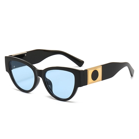 Fashion Cat Eye Sunglasses UV400 Protection Retro Oval Frame Plastic Eyewear With Metal Decoration For Women Men