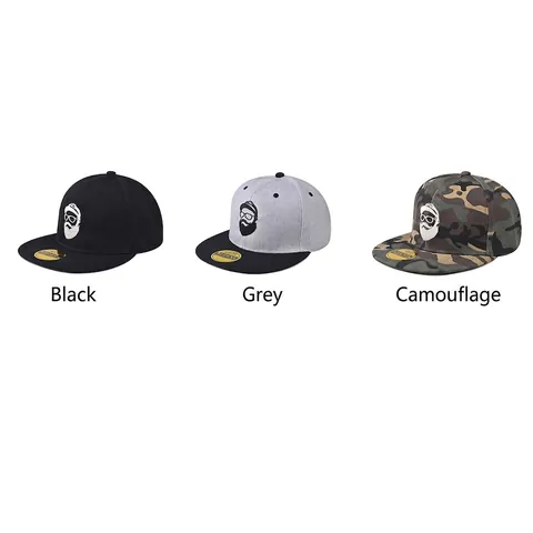 Cappello Snapback Cotone Tesa Piatta Uomo Barbuto Ricamato Hip Hop Regolabile Protezione Solare Unisex Sport All Aperto
