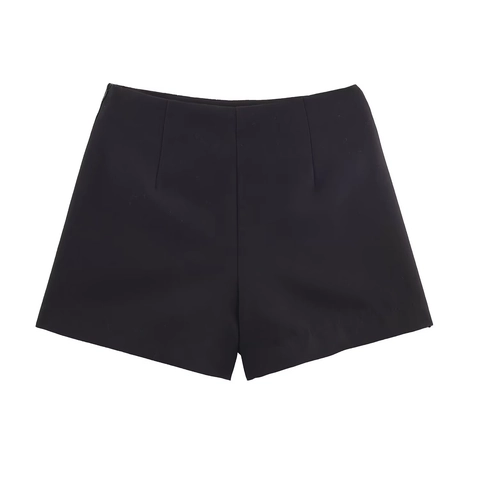Women High Waist Ruched Skort With Rhinestone Bead Trim Ruffle Mini Sexy Party Streetwear Black Polyester