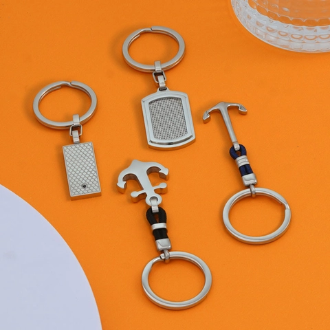 Stainless Steel Keychain Pendant Square Military Dog Tag With Anchor Braided Rope Charm For Men Car Key Accessories
