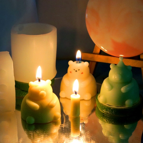 3D Bear Silicone Mold Stereoscopic Cute Animal Scented Candle Making Tool Cake Chocolate Baking Decorative Craft