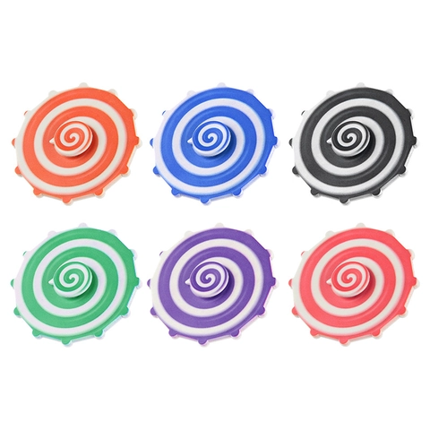 Gyroscope À Doigt Plastique Motif Spirale Soulagement Du Stress Fidget Spinner Jouet Pour Enfants Et Adultes Impression Recto Verso