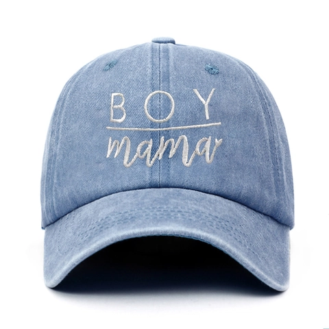 Waschbaumwolle Baseballkappe BOY Mama Stickerei Vintage Verstellbar Retro Sonnenhut Für Damen Und Herren