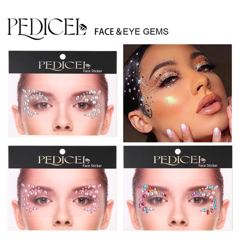 Gemme Viso Adesivi Tatuaggi Occhi Strass Trucco Autoadesivo Per Party Rave Festival Colorato DIY Gioielli Corpo Per Donne