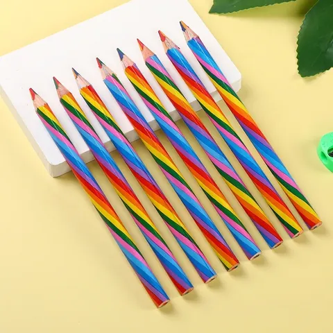 Rainbow Pencils Multi Color Mixed Core Wooden Writing Drawing Tool For Kids Students School Creative Stationery
