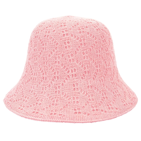 Women Crochet Knit Bucket Hat Hollow Breathable Sunshade Summer Beach Foldable Lightweight Fashionable Handcrafted